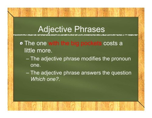 Adjective Phrases - St. Rita Catholic School