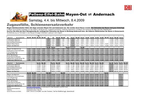 SEV Mayen Ost-KAND 4.-8.4.09 - Zweckverband SPNV-Nord