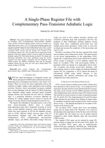 A Single-Phase Register File with Complementary Pass-Transistor ...