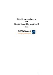 RegioLinien-Konzept 2015 - Zweckverband SPNV-Nord