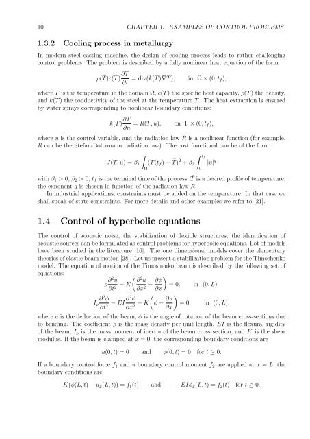 Optimal Control of Partial Differential Equations
