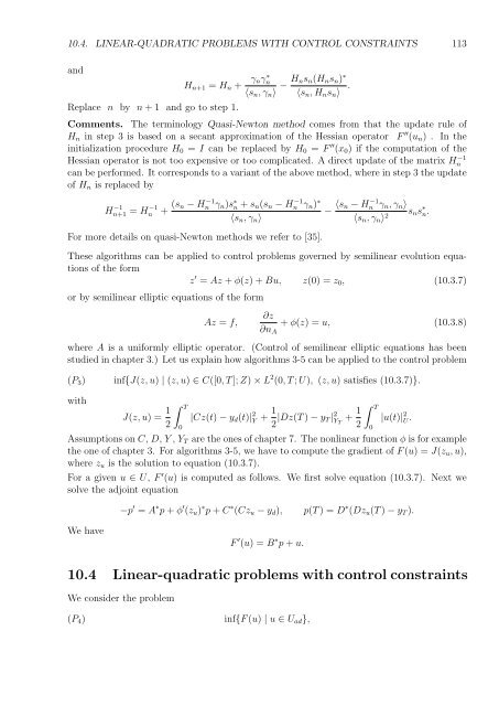 Optimal Control of Partial Differential Equations