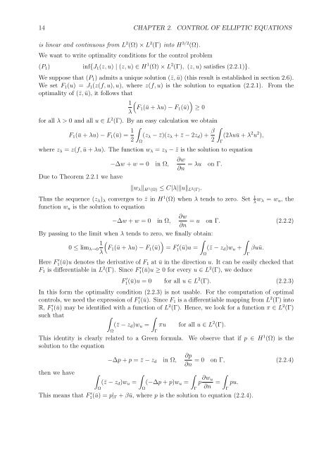 Optimal Control of Partial Differential Equations