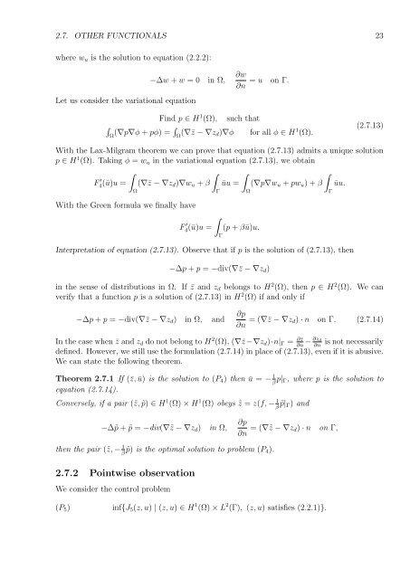 Optimal Control of Partial Differential Equations