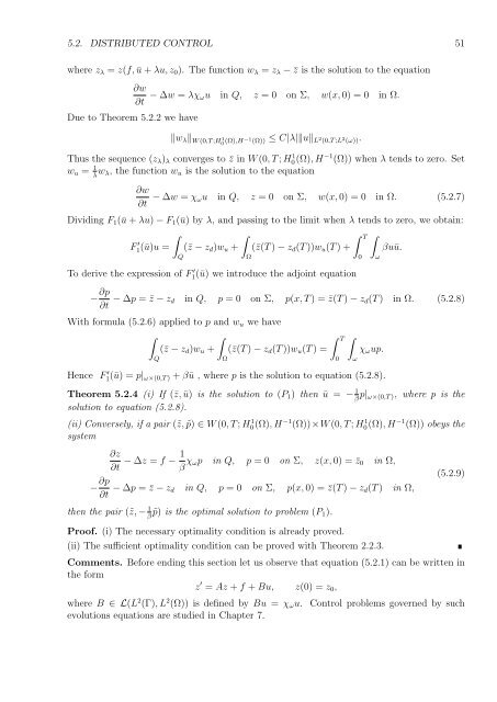 Optimal Control of Partial Differential Equations