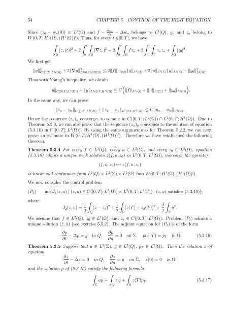 Optimal Control of Partial Differential Equations