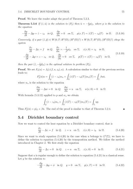 Optimal Control of Partial Differential Equations