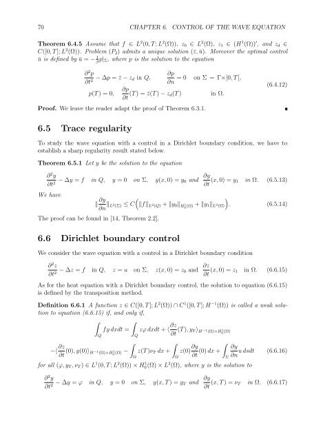 Optimal Control of Partial Differential Equations