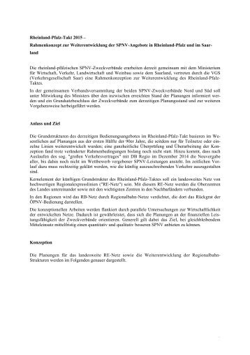 1 Rheinland-Pfalz-Takt 2015 - Zweckverband SPNV-Nord