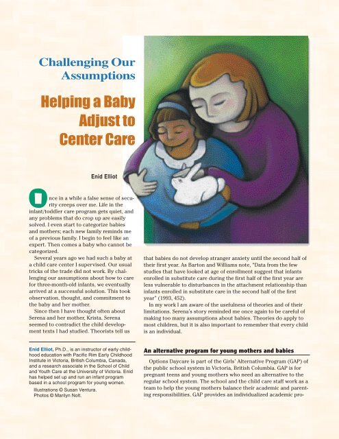 Challenging Our Assumptions: Helping a Baby Adjust to Center Care