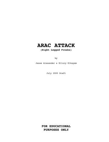 Eight Legged Freaks (Originally Titled Arac Attack) - Daily Script