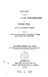 History of the Suppression of Infanticide in Western India Under the ...