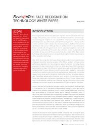 FACE RECOGNITION TECHNOLOGY WHITE PAPER - FingerTec