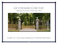 Guide to Gethsemane grave markers - Bergen County