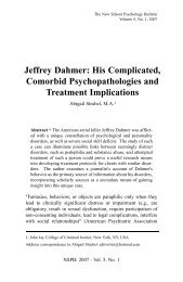 Jeffrey Dahmer - The New School Psychology Bulletin