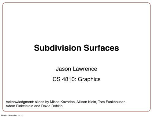 Subdivision Surfaces and Mesh Data Structures