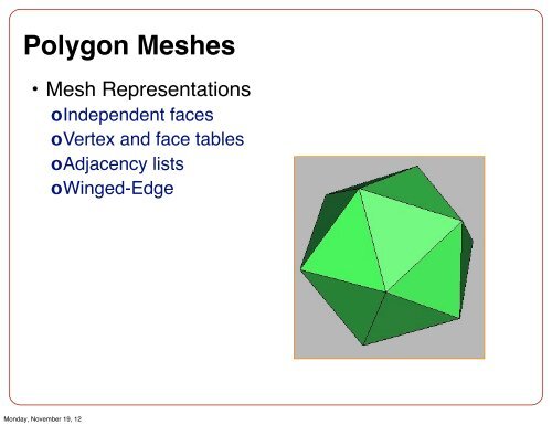 Subdivision Surfaces and Mesh Data Structures