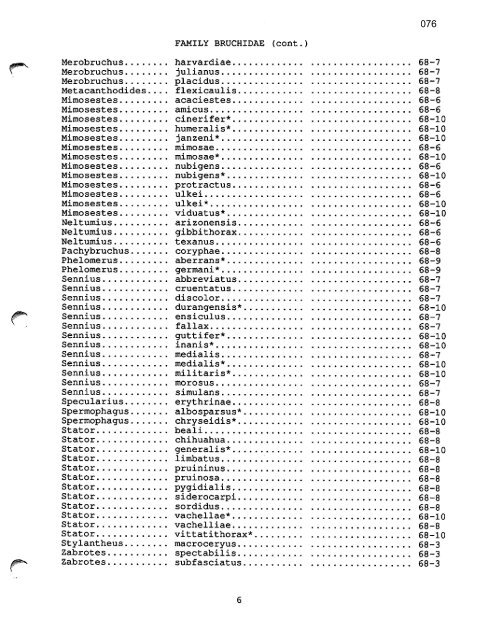 Hexapod Orders - Franz Lab - Arizona State University