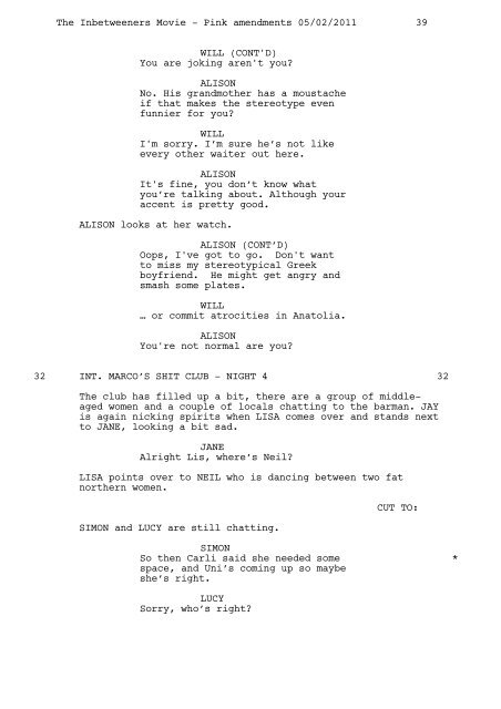 The Inbetweeners screenplay - 162MC