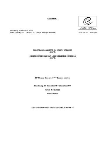 Appendices - Council of Europe