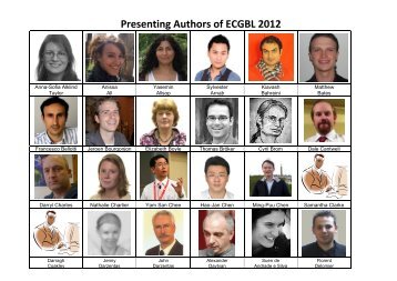 Presenting Authors of ECGBL 2012 - Academic Conferences Limited