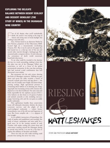 Riesling and Rattlesnakes - Canadian Writers Group