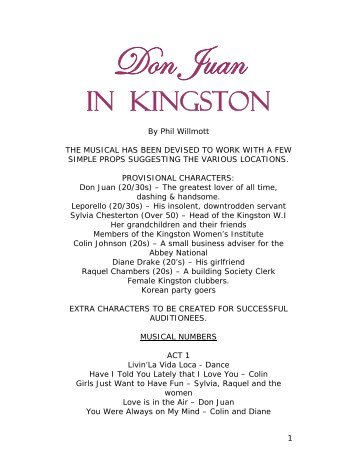 DON JUAN: Kingston - Phil Willmott