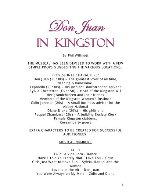 DON JUAN: Kingston - Phil Willmott