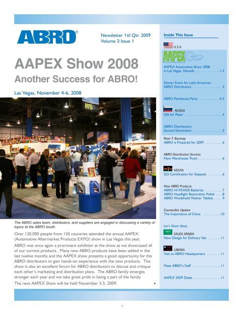 AAPEX Show 2008 - ABRO Industries, Inc