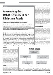 Anwendung des Rehab-CYCLES in der klinischen ... - RehabNET AG