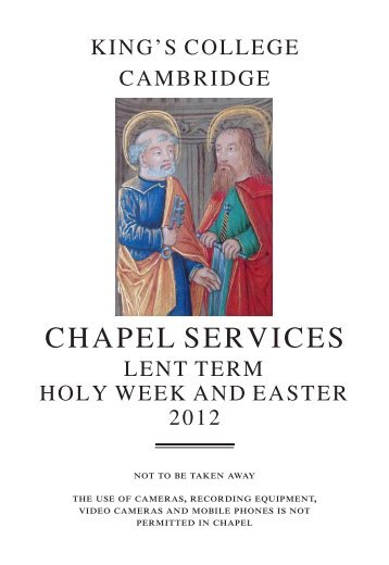 Chapel services-2012-Lent Term - King's College