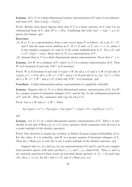 MAT 445/1196 - INTRODUCTION TO REPRESENTATION THEORY ...