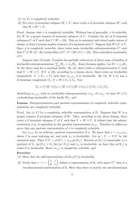 MAT 445/1196 - INTRODUCTION TO REPRESENTATION THEORY ...