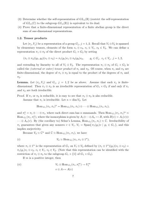 MAT 445/1196 - INTRODUCTION TO REPRESENTATION THEORY ...