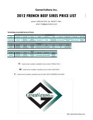 2012 FRENCH BEEF SIRES PRICE LIST