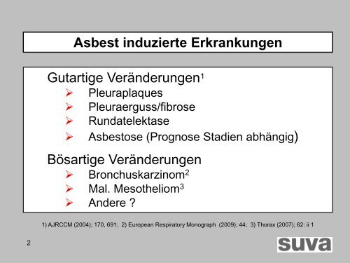 für Asbest - Berner Reha Zentrum