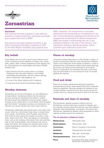 Zoroastrian - Manchester Metropolitan University