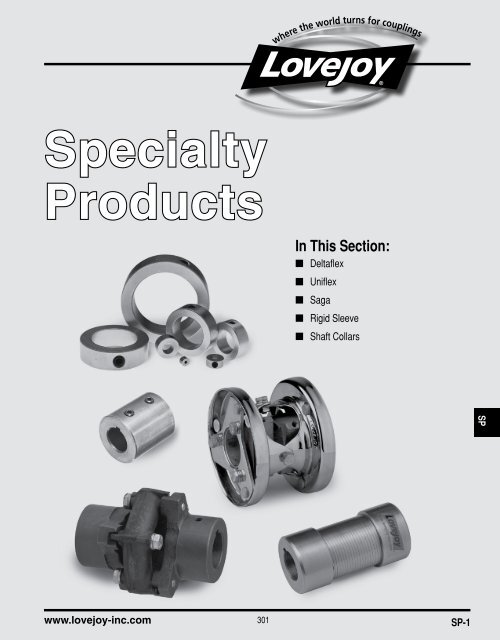 Specialty Products Catalog Lovejoy