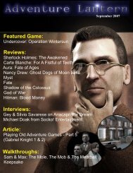 Featured Games: Reviews: Interviews  - Adventure Lantern