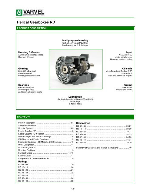 Helical Gearboxes RD - Varvel SpA