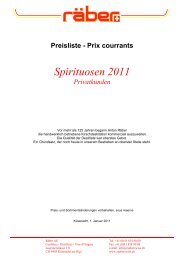 Preisliste - Prix courrants Spirituosen 2011 Privatkunden - Raeber AG