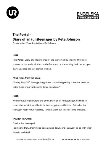 The Portal - Diary of an (un)teenager by Pete Johnson - Ur