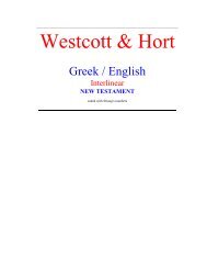 Westcott & Hort Interlinear Greek / English NT