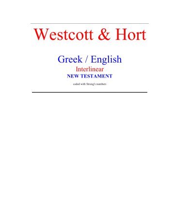 Westcott & Hort Interlinear Greek / English NT