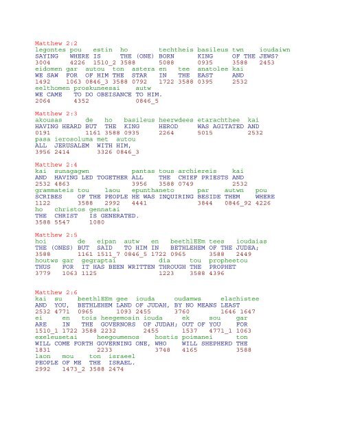 Westcott & Hort Interlinear Greek / English NT