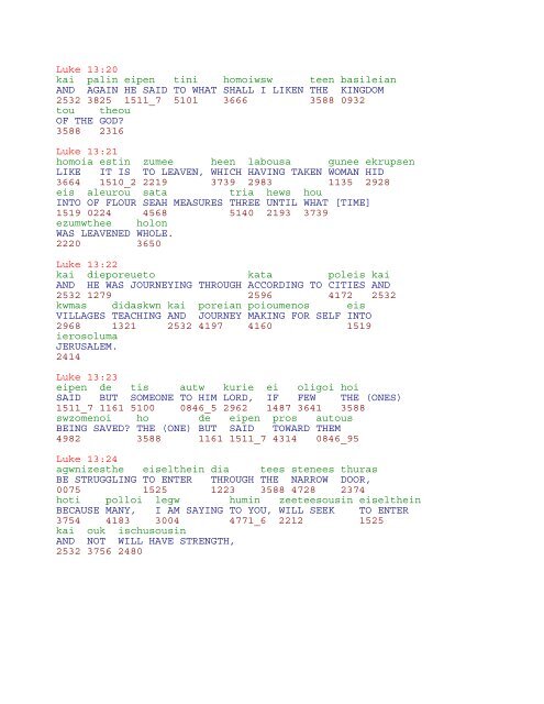 Westcott & Hort Interlinear Greek / English NT