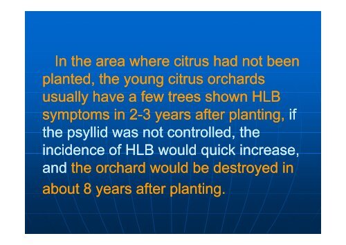 Background, Current situation and management of the HLB and its ...