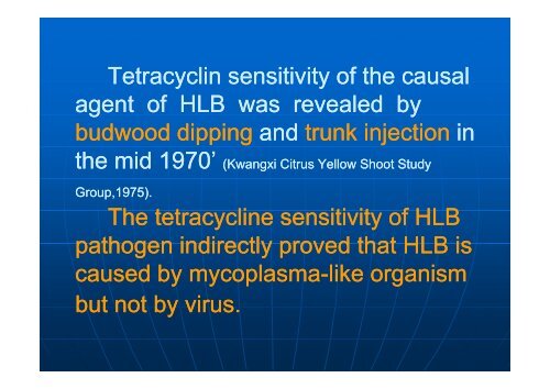 Background, Current situation and management of the HLB and its ...