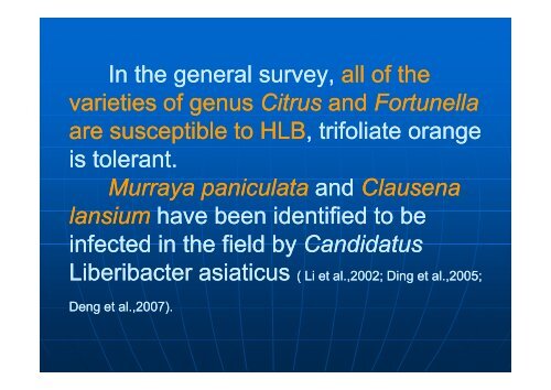 Background, Current situation and management of the HLB and its ...