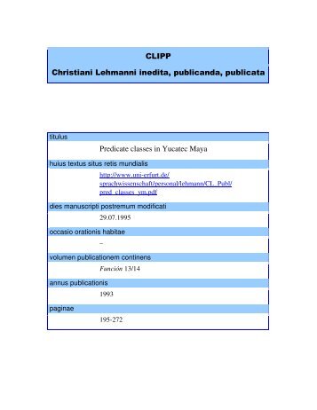 CLIPP Christiani Lehmanni inedita, publicanda, publicata Predicate ...